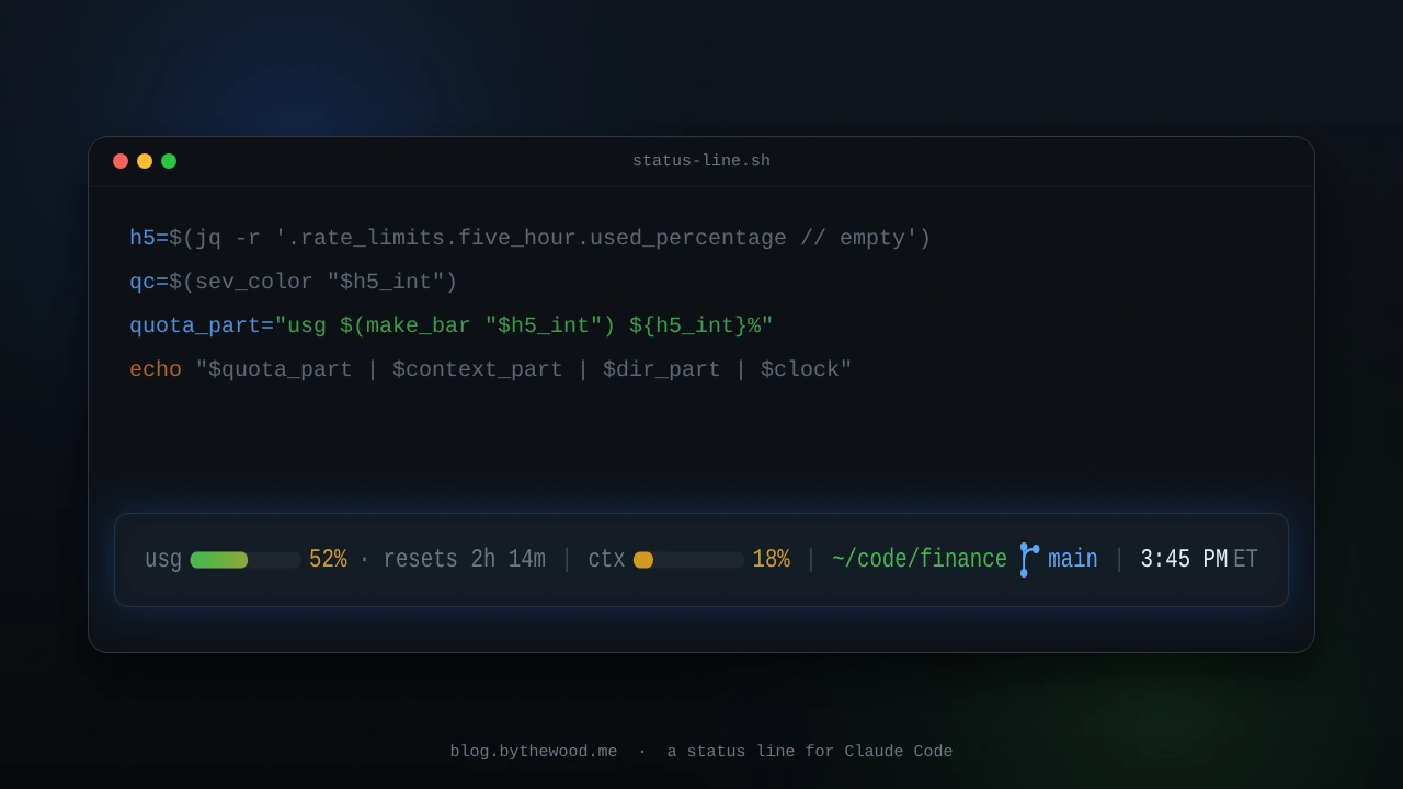 A status line for Claude Code