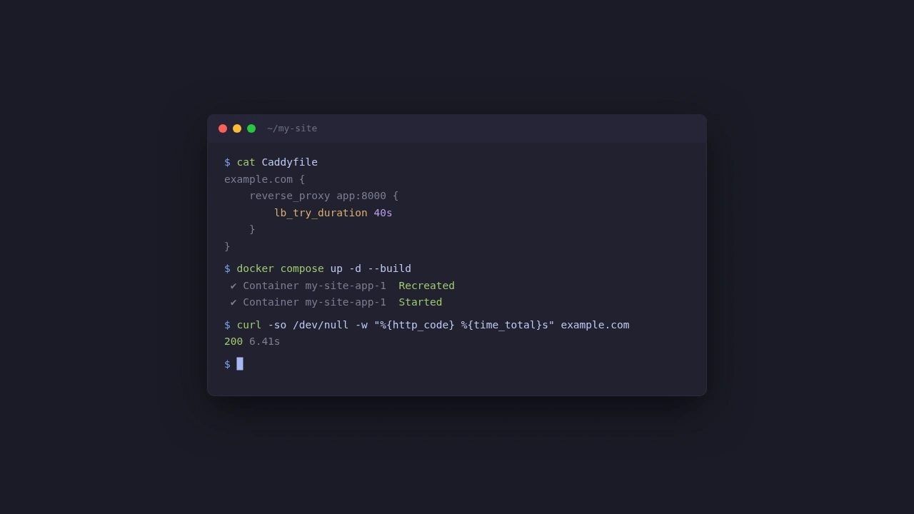 Zero downtime deploys with Caddy