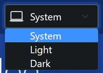 Dark mode selector