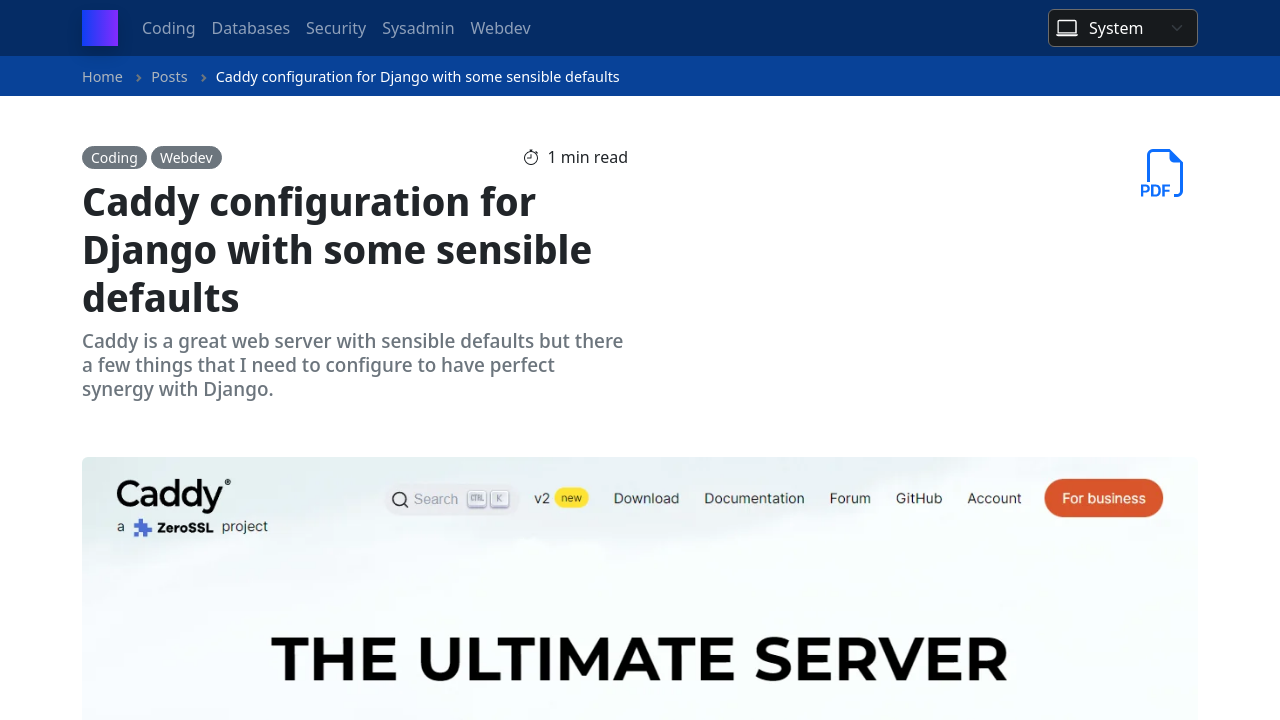 Caddy configuration for Django with some sensible defaults